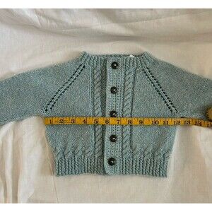 Boy/Girl 6 mo. Rust Handmade, Knitted Baby Cardigan Sweater, Warm & Very Soft